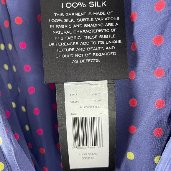 NWT Marc by Marc Jacobs Polka dots Ruffled 100% Silk Dress $358 Size 4 - Picture 12 of 16